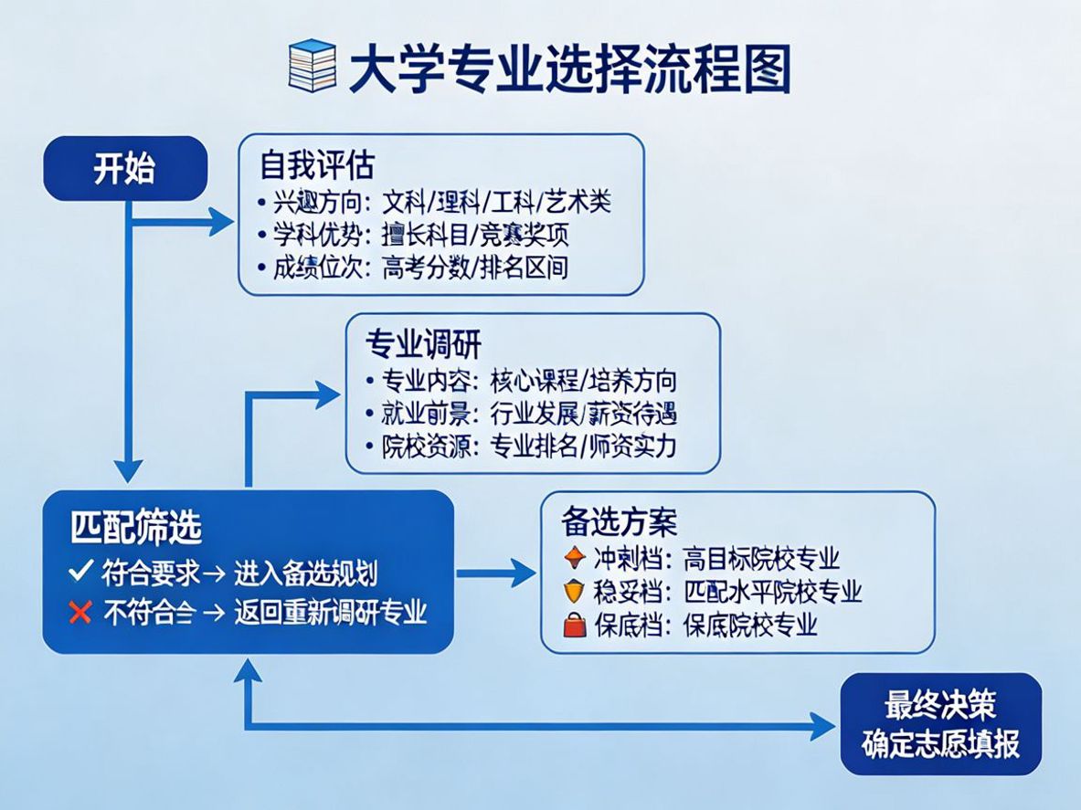 大学专业选择流程图